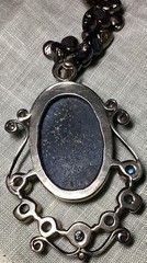 Lovely Handmade Denim Lapis, Cultured Pearls, Crystal & Sterling Silver Necklace