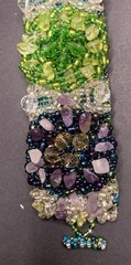 Handmade Natural Multi Gemstone Boho Micro Macrame Beaded Cuff Reiki Bracelet