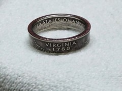 VIRGINIA – Size 9 State Quarter Coin Ring