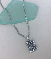 NEW HANDMADE SUNDANCE CHARM ANTIQUE SILVER FLOWER NECKLACE ARTISAN JEWELRY
