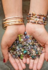 Holly Yashi 4 Strand Bead and Niobium Bracelet