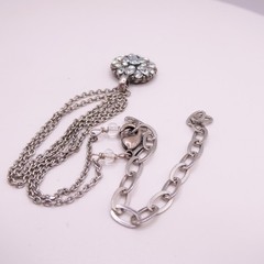 Mariana Rhinestone Guardian Angel Adjustable 19″ Rhinestone Flower Necklace