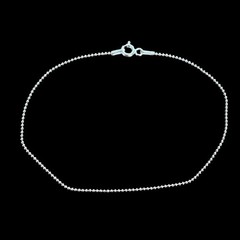 9 in Solid 925 Sterling Silver Bead Chain Bracelet