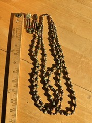 Unakite Jasper Necklace Earrings Set Natural Stone Beaded Sun Tribal Handmade