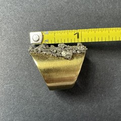 NEW Adjustable 24k Gold Plated Brass Pyrite Statement Ring Rough Chips Artisan