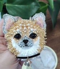 Chihuahua jewelry brooch, dog show brooch, pet portrait,Chihuahua lover gift
