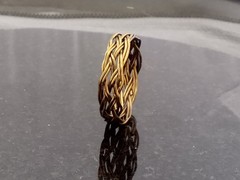 Size 10.5 Antique Brass 5×9 Turks Head Knot Ring Hand Tied made