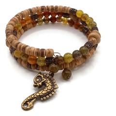 Boho Wrap Bracelet with Dragon Charm