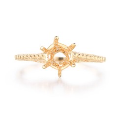 Solid 10k White/Rose/Yellow Gold Ring Prong Setting Round 6mm-6.5mm Semi Mount