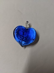Glass Pendant With Glass Loop 1 1/2 In long