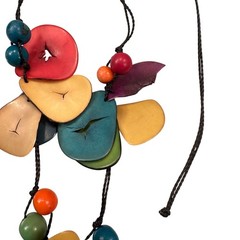 Tagua Colorful Nut Necklace Adjustable Handmade Boho Tropical Earrings Jewelry