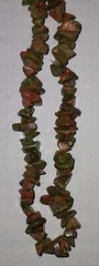 Unakite Jasper Chip Green/Red Colored Stores Necklace 16″ Length