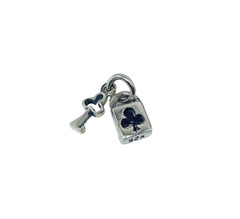Padlock & Key Club Textured Pendant 925 Sterling Silver, Handmade Jewelry Gifts
