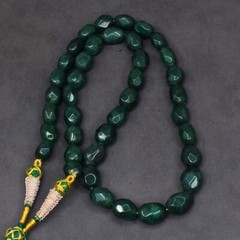 395 Cts Green Emerald Faceted Beaded Single Strand Womens Necklace AK 25 E533