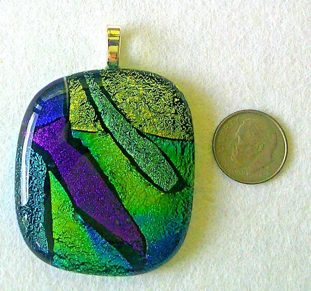dichroic glass pendant fused hand made crafted