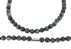 Indestructible Blue Tiger Eye Necklace 8/10mm With Magnet Clasp 19/24/30 inches