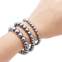 Handmade 8mm Hematite Beaded Bracelet for Protection & Style