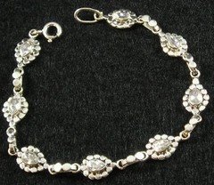 .925 Sterling Silver Petite Faceted Teardrop Clear Cubic Zirconia Bracelet 6 1/2