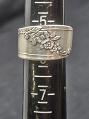 Dainty Flower Spoon Ring – Antique Style Silverplate Jewelry – Size 5.5