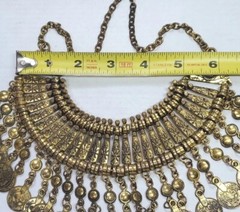 Child Of Wild Coin Necklace Vtg Bohemian Boho Bronze Statement Chunky Heavy