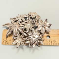VTG 3″ Sterling Silver 925 Puffy Hibiscus Flower Statement PENDANT BROOCH Israel