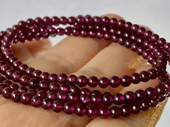 26″ 3.3mm «Quadruple Wrap/AAAA»~ Purplish Red RHODOLITE GARNET Bracelet L1396