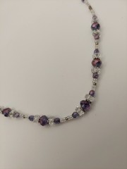 Handcrafted Jewelry Set Purple Earrings & Necklace