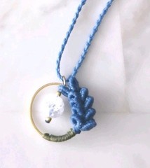 Handmade Bluebonnet crackled quartz pendant [Blue] Texas lover