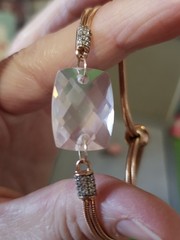 Rose Quartz Adjustable Bolo Bracelet 925 Sterling Silver Rosetone Metal India