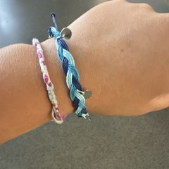 Blue Braided Cord Rope Bracelet Adjustable Closure Dangle Charm Style