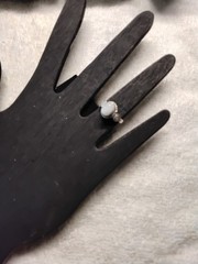 Rainbow Moonstone Ring. Set In Tarnish-Resistant Rhodium Plate. Size 5.25