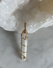 Wire Wrapped Crystal Stone Pendant