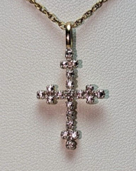 Lovely Gold Vermeil Sterling Silver Diamond Accent Cross Pendant Necklace Signed