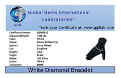 Certified White Diamond Chain Bracelet-Great Shine & Bling, Tariffs FREE