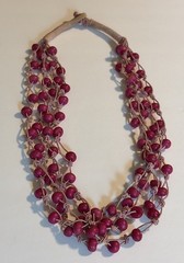 Handmade Ukrainian Wood Bead Multi Strand Necklace:Ethnic Style Jewelry-Vintage