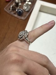 Sterling Silver Size 8 Electorform 22mm Flower Ring Hallmarked .925 5.2G