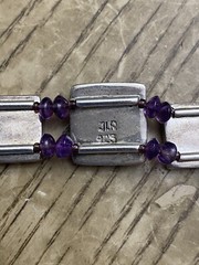 JANICE LEE RIPLEY JLR Handmade 925 Sterling Signed Unknown Stones Bracelet 6.5”