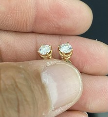 14K Yellow Gold Natural SI1-SI2 0.75 CTW Color G Real Diamond Stud Earring