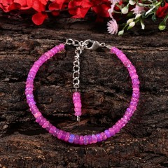 Natural Ethiopian Pink Opal Beaded Bracelet Fire Opal Multicolor Jewelry
