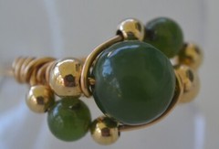 Handmade Wire Wrapped Jade Ring In 14k Gold Fill