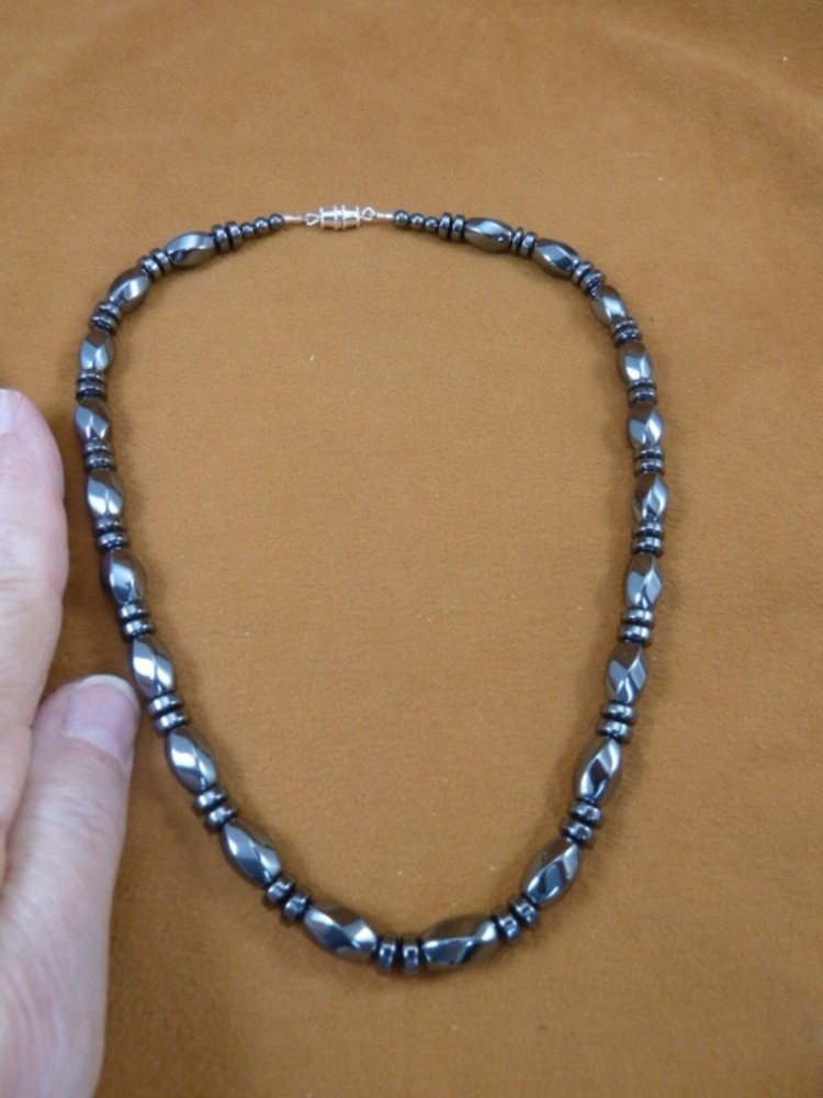 (v483-c) 16″ Black Hematite Iron oxide Beads GEM bead Necklace JEWELRY Gorgeous