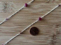 New Garnet, Rhodonite Garnet & Sterling Silver Necklace Handmade 19 1/4 in.-N387