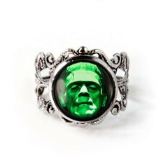 Frankenstein Universal Monster Antique Silver Halloween Horror Ring
