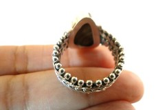 Blue Australian Opal Solitaire 925 Sterling Silver Ring Size 8