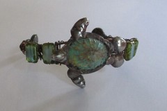 Artisan Crafted Turquoise Shell??? Glass & Copper Wire Sea Turtle Bracelet