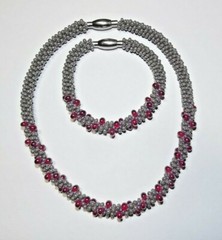 Necklace and bracelet KUMIHIMO 34 cm (13.4 «) and 18 cm (7.1»).