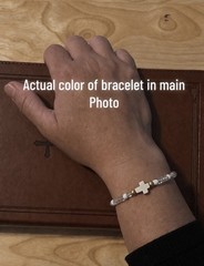 Handmade Beaded Charm Bracelets with Cross Bracelet 18cm
