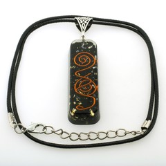 Black Tourmaline Orgone Chokurei Pendant Gold OR Silver + FREE Gold Chain EMF 5G