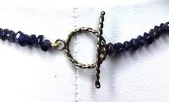 Faceted Natural Sapphire, Iolite, 14k Gold, Knotted Necklace,17″ long