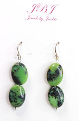 Chrysoprase Green 10mm x 13mm Oval Gemstone .925 Sterling Silver Earrings 1.50″